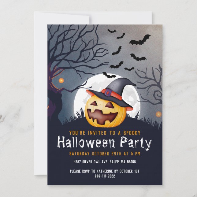 Invitación Jack O'Lantern Fiesta de Halloween para los niños  (Anverso)