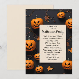 Invitación Jack O'Lanterns y la fiesta de Halloween
