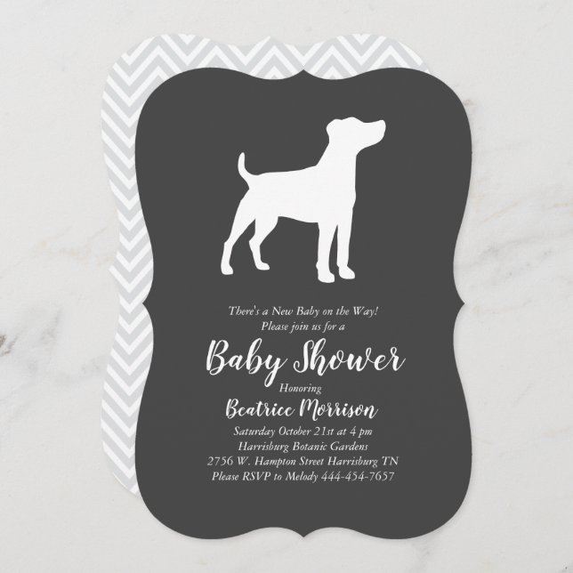 Invitación Jack Russell Terrier Dog Baby Shower (Anverso / Reverso)