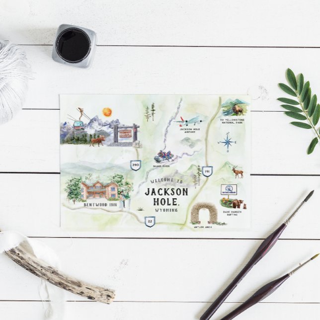 Invitación Jackson Hole | Mapa de bodas de destino (Subido por el creador)