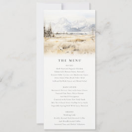 Invitación Jackson Hole Wyoming Landscape Wedding Menu Card