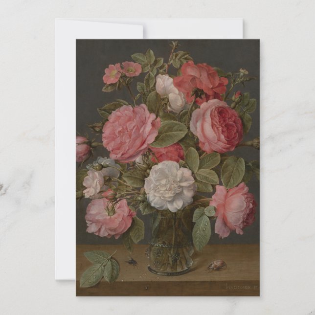 Invitación Jacob van Hulsdonck - Rosas en una bolsa de vidrio (Anverso)