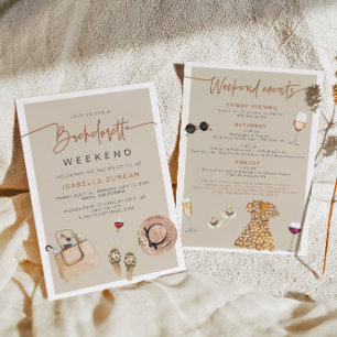 Invitación JADE Bohemian Napa Wine Country Bachelorette