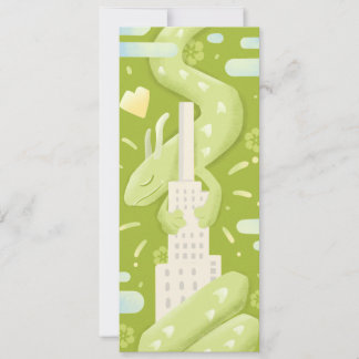 Invitación Jade Dragon In The City - Funky Cute Style