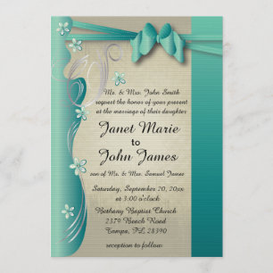 Invitación Jade y plata Curvy con clase del diseño el   del