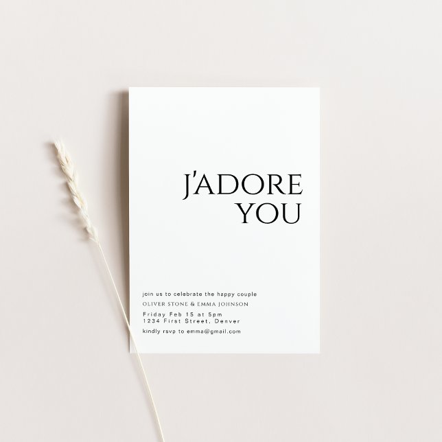 Invitación J'adore You Engagement Party Invite (Subido por el creador)