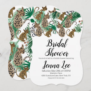 Invitación Jaguares Acuarela Selva Safari Guepardo Gato