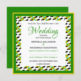 Invitación JAMAICA FLAG Patriotic Custom Wedding