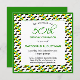 Invitación JAMAICA FLAG Patriótico Personalizado 50 cumpleaño