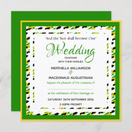 Invitación JAMAICA Personalizado FLAG Boda Patriótico Square