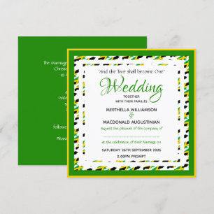 Invitación JAMAICA Personalizado FLAG Boda Patriótico Square