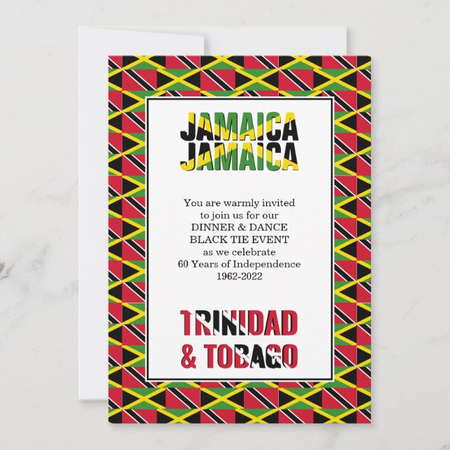 Invitación Jamaica Trinidad 60 Aniversario de la Independenci (Anverso)