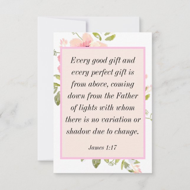 Invitación James 1:17 Verso de la Biblia sobre la bendición d (Anverso)