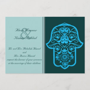 Invitación Jamsa Floral (Azul) (Boda)