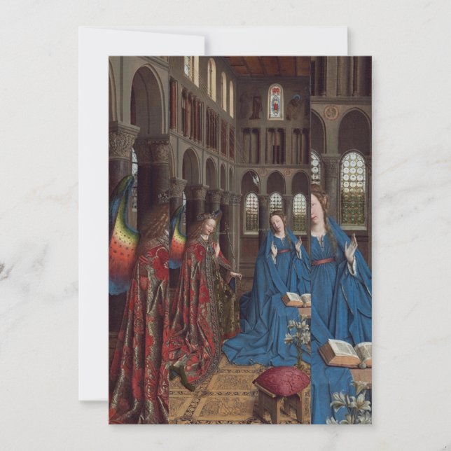 Invitación Jan van Eyck - Anunciación (Anverso)