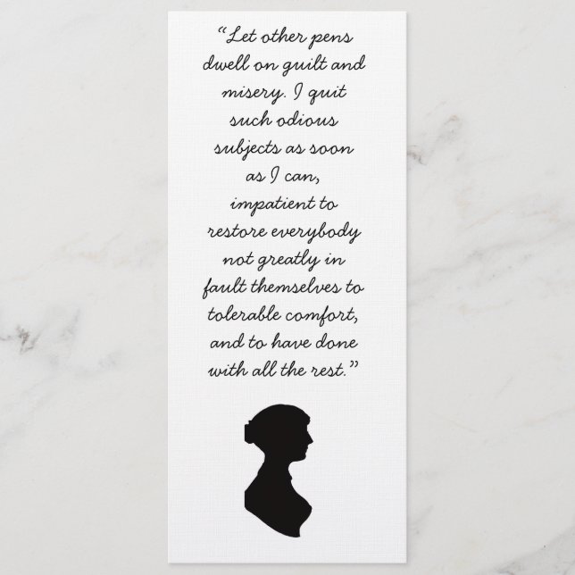 Invitación Jane Austen quote on writing (Anverso)