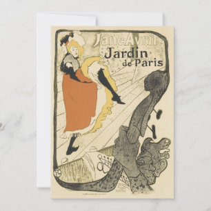 Invitación Jane Avril, bailarina de Art Nouveau, de Toulouse