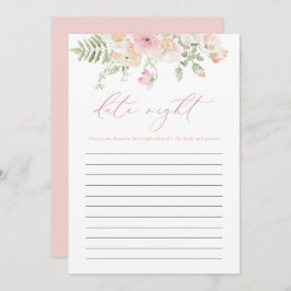 Invitación JANE Rubor Pink Floral Date Night Idea Bridal Game