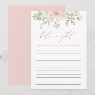 Invitación JANE Rubor Pink Floral Date Night Idea Bridal Game