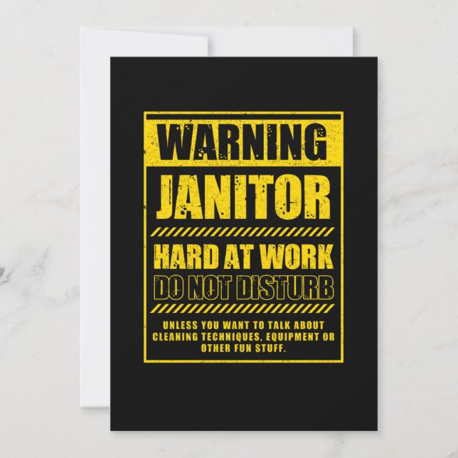 Invitación Janitor Hard In Work Cleaners Janitors Cleting Gi (Anverso)