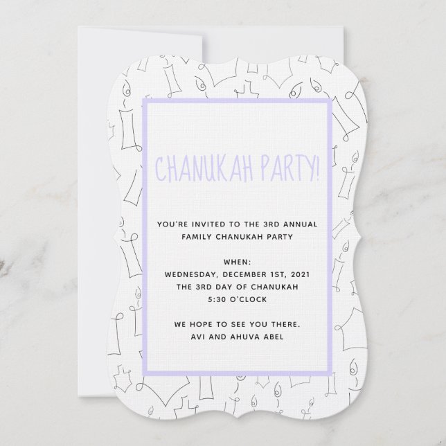 Invitación Janucá (Anverso)