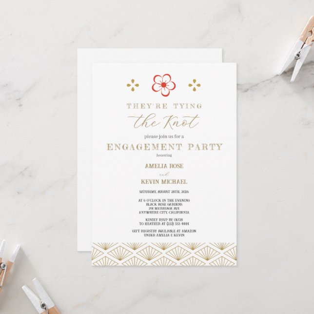 Invitación  Japanese Plum Blossom Design (Anverso/Reverso In Situ)