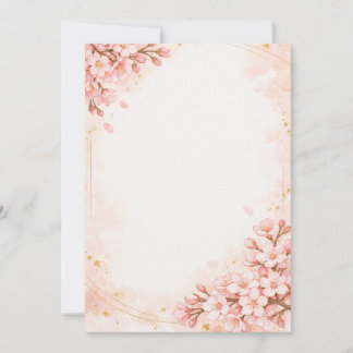 Invitación Japanese Sakura & Gold Wedding Invitation