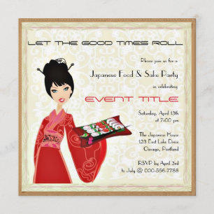 Invitación japonesa del personalizado del fiesta