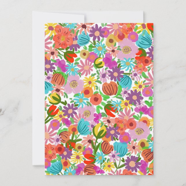 Invitación Jardín Alegre en Flor (Anverso)