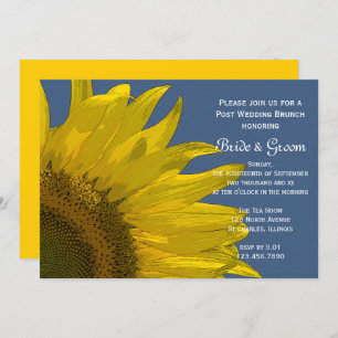Invitación Jardín Amarillo Girasol verano Boda Brunch