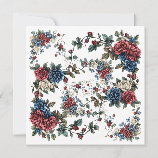 Invitación Jardín Americano Rosas Patrióticas (Anverso)