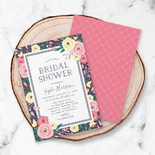 Invitación Jardín Blooms Floral Rosa Ducha De Novias