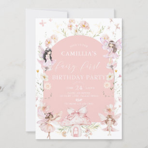 Invitación Jardín Boho Arch Fairy Encantado Primer Cumpleaños