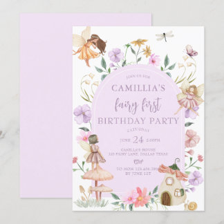 Invitación Jardín Boho Arch Fairy Encantado Primer Cumpleaños