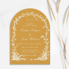 Invitación Jardín Botánico Boda Romántica Arco Ámbar