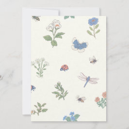 Invitación Jardín Botánico de Flores Patrón de Pradera de Flo