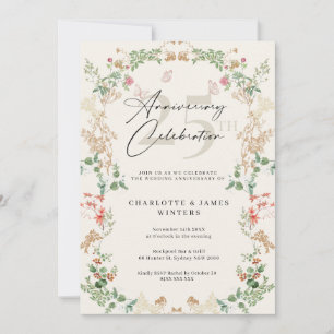 Invitación Jardín botánico de flores silvestres 25 aniversari