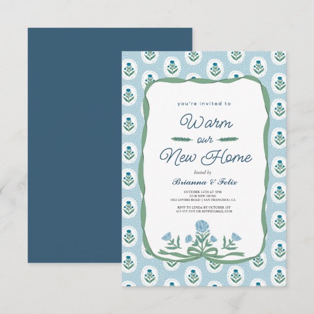 Invitación jardín botánico Fiesta de Calentamiento de Casa Ve (Anverso / Reverso)