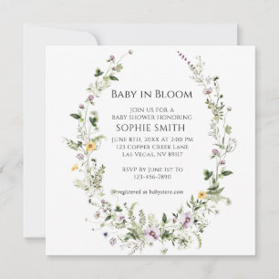 Invitación Jardín Botánico Pequeño En Bloom Baby Shower