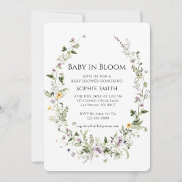 Invitación Jardín Botánico Pequeño En Bloom Baby Shower