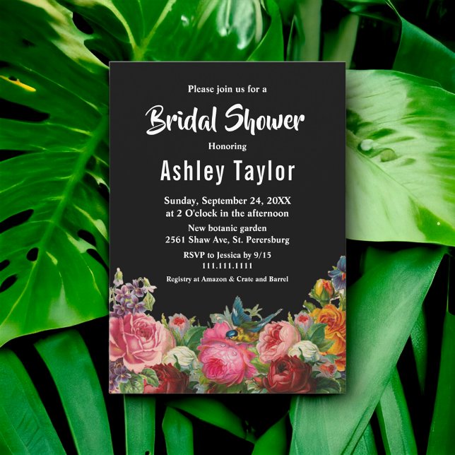 Invitación Jardín Botánico Rústico Floral Floral Bridal Ducha (Subido por el creador)