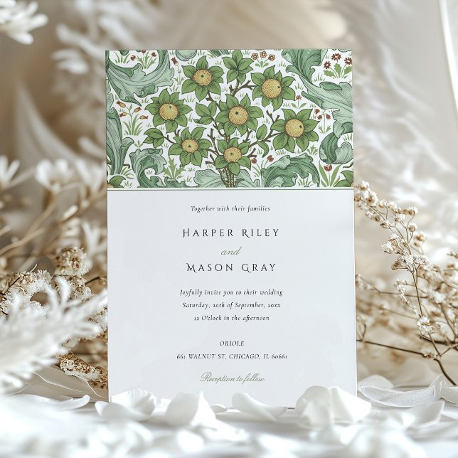 Invitación Jardín Botánico William Morris Boda Floral (Subido por el creador)