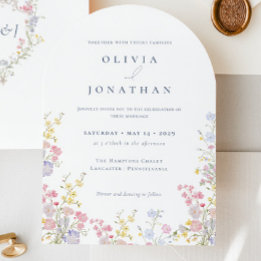 Invitación Jardín Chic Boho Flores Silvestres Boda Primavera