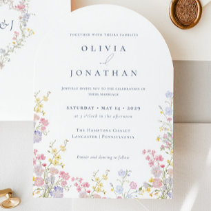Invitación Jardín Chic Boho Flores Silvestres Boda Primavera 