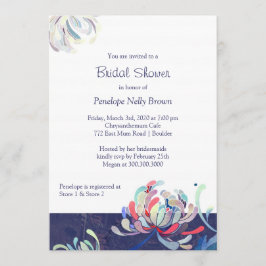 Invitación Jardín Chrysanthemum Marina Bridal Shower