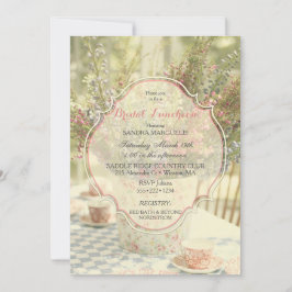 Invitación Jardín Country Chic Flores Suaves Desvaídas