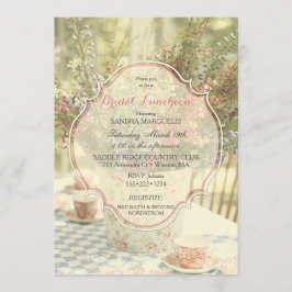 Invitación Jardín Country Chic Flores Suaves Desvaídas
