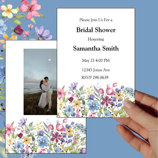 Invitación Jardín de acuarela bohemia Flores Ducha de novia (Subido por el creador)