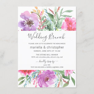 Invitación Jardín de acuarela de Brunch post-Boda