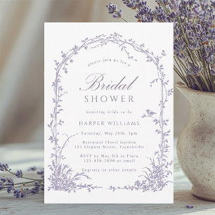 Invitación Jardín de Arco Botánico de Lavanda para Despedida